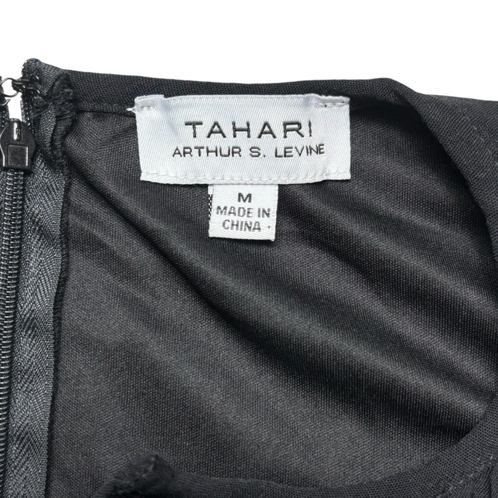 Tahari ASL Black Jumpsuit Size M Short Sleeve Elastic Waist Pockets 28” Inseam - Picture 9 of 12